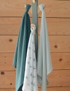BEABA Set 3 museline bumbac organic 70x70 cm jurassic green