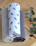 BEABA Set 3 museline bumbac organic 70x70 cm savana grey
