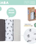 BEABA Set 3 museline bumbac organic 70x70 cm savana grey