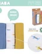 BEABA Set 3 museline bumbac organic 70x70 cm teckel beige