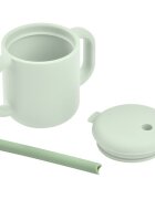BEABA Set accesorii pentru cana de antrenament cu pai din silicon Sage Green