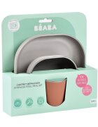 BEABA Set de masa din otel inoxidabil 4 piese Terracotta