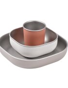 BEABA Set de masa din otel inoxidabil 4 piese Terracotta
