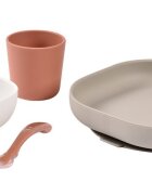 BEABA Set de masa din silicon 4 piese Terracotta