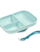 BEABA Set de masa silicon 2 piese bleu
