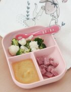BEABA Set de masa silicon 2 piese roz