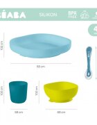 BEABA Set de masa silicon 4 piese bleu