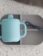 BEABA Set de masa silicon cu cana Blue