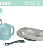 BEABA Set de masa silicon cu cana Blue