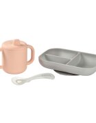 BEABA Set de masa silicon cu cana Old Pink