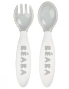 BEABA Set lingurita si furculita ergonomica Gri