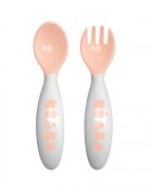 BEABA Set lingurita si furculita ergonomica Nude