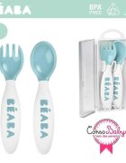 BEABA Set lingurita si furculita ergonomica Turcoaz