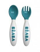 BEABA Set lingurita si furculita ergonomica Turcoaz