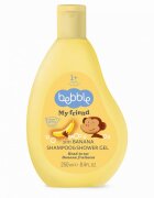 Bebble Gel de dus si sampon 2in1 pentru copii My Friend cu aroma de Banane cu vitamina B3 panthenol cantitate 250 ml