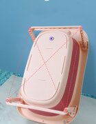 Bebe Royal Cadita pliabila pentru bebelusi Beberoyal Roz 81 cm cu termometru digital si dop de scurgere