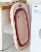 Bebe Royal Cadita pliabila pentru bebelusi Beberoyal Roz 81 cm cu termometru digital si dop de scurgere