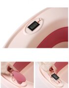 Bebe Royal Cadita pliabila pentru bebelusi Beberoyal Roz 81 cm cu termometru digital si dop de scurgere