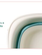 Bebe Royal Cadita pliabila pentru bebelusi Beberoyal Turcoaz 81 cm cu termometru digital si dop de scurgere
