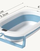 Bebe Royal Cadita pliabila pentru bebelusi Blue 76 cm cu termometru digital si dop de scurgere