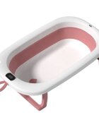 Bebe Royal Cadita pliabila pentru bebelusi Roz 76 cm cu termometru digital si dop de scurgere