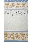 Bebe Royal Cearceaf din bumbac pentru saltea 120x60 cm BearsRabbit Albastru Beberoyal