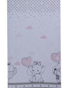 Bebe Royal Cearceaf din bumbac pentru saltea 120x60 cm Elefant cu balon inima roz Beberoyal
