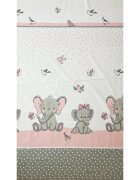 Bebe Royal Cearceaf din bumbac pentru saltea 120x60 cm ElefantBirds Roz Beberoyal