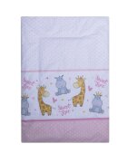 Bebe Royal Cearceaf din bumbac pentru saltea 120x60 cm HippoGiraffe Roz Beberoyal