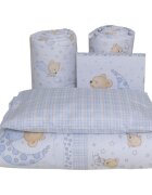 Bebe Royal Lenjerie din bumbac cu 6 piese pentru saltea 120x60 cm Beberoyal Bear Dreams Alb