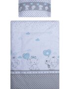 Bebe Royal Lenjerie din bumbac cu 6 piese pentru saltea 120x60 cm Beberoyal Love Elephants Blue
