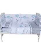 Bebe Royal Lenjerie din bumbac cu 6 piese pentru saltea 120x60 cm Beberoyal Love Elephants Blue