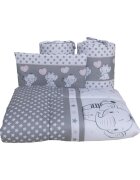 Bebe Royal Lenjerie din bumbac cu 6 piese pentru saltea 120x60 cm Beberoyal Love Elephants Roz