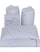 Bebe Royal Lenjerie din bumbac cu 6 piese pentru saltea 120x60 cm Beberoyal Safari Friends alb