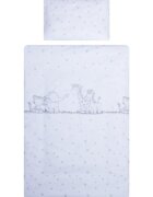 Bebe Royal Lenjerie din bumbac cu 6 piese pentru saltea 120x60 cm Beberoyal Safari Friends alb