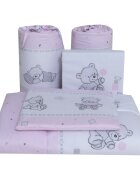Bebe Royal Lenjerie din bumbac cu 8 piese pentru saltea 120x60 cm Beberoyal BearsToys Roz