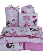 Bebe Royal Lenjerie din bumbac cu 8 piese pentru saltea 120x60 cm Beberoyal Dancing Girls Roz