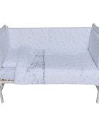 Bebe Royal Lenjerie din bumbac cu 8 piese pentru saltea 120x60 cm Beberoyal Safari Friends alb
