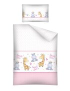 Bebe Royal Lenjerie patut cu 3 piese 120x60 cm Hipo girafa