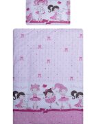 Bebe Royal Lenjerie patut cu 7 piese 120x60 cm balerine pe roz 081