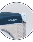 Bebe Royal Patut Little Friend albastru pliabil cu masuta de infasat usita cu fermoar roti cu sistem de blocare geanta de transport