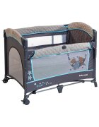 Bebe Royal Patut pliabil cu 2 nivele si laterala culisanta Dreaming Bear albastru