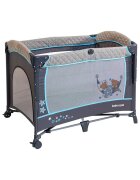 Bebe Royal Patut pliabil cu 2 nivele si laterala culisanta Dreaming Bear albastru