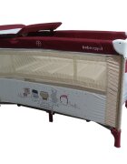 Bebe Royal Patut pliabil Little Friend Rosu pliabil cu masuta de infasat usita cu fermoar roti cu sistem de blocare geanta de transport