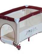 Bebe Royal Patut pliabil Little Friend Rosu pliabil cu masuta de infasat usita cu fermoar roti cu sistem de blocare geanta de transport