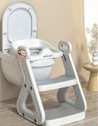 Bebe Royal Reductor de toaleta cu scarita 2 in 1 Beberoyal Little Joy Primo CremGri Deschis