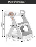Bebe Royal Reductor de toaleta cu scarita 2 in 1 Beberoyal Little Joy Primo CremGri Deschis