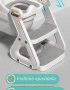 Bebe Royal Reductor de toaleta cu scarita 2 in 1 Beberoyal Little Joy Primo CremGri Deschis