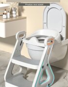 Bebe Royal Reductor de toaleta cu scarita 2 in 1 Beberoyal Little Joy Primo CremGri Deschis