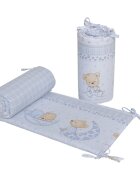 Bebe Royal Set 2 aparatori laterale din bumbac pentru patut 120x60 cm Beberoyal Bear Dreams Alb